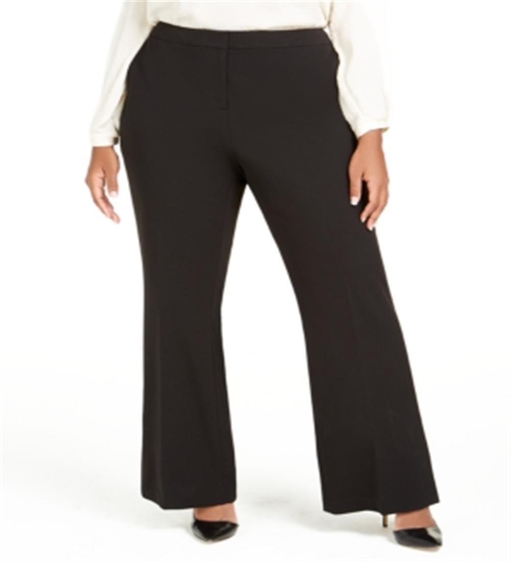 Calvin Klein Women's Slit Wide Leg Pants Black Size 16W