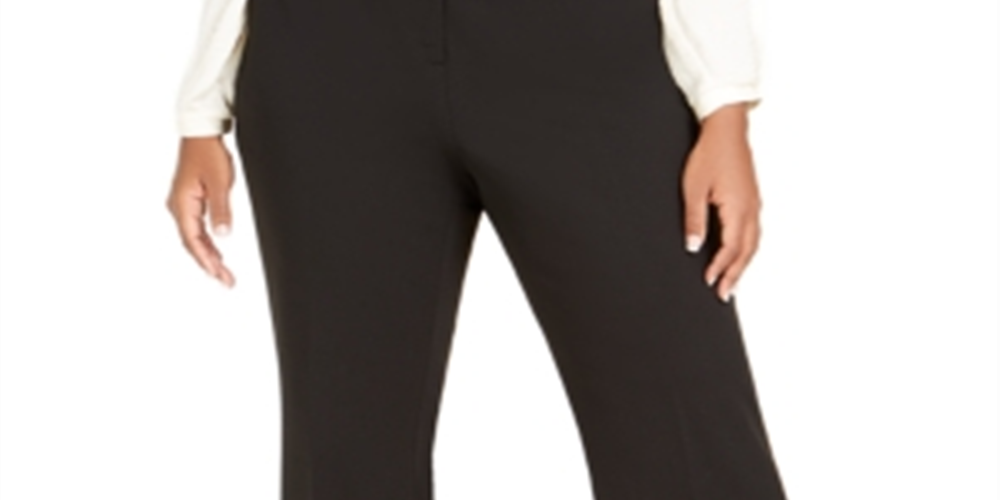 Calvin Klein Women's Slit Wide Leg Pants Black Size 16W