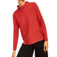 Eileen Fisher Women's Ribbed Long Sleeve Mock Sweater Dark Red Size Small