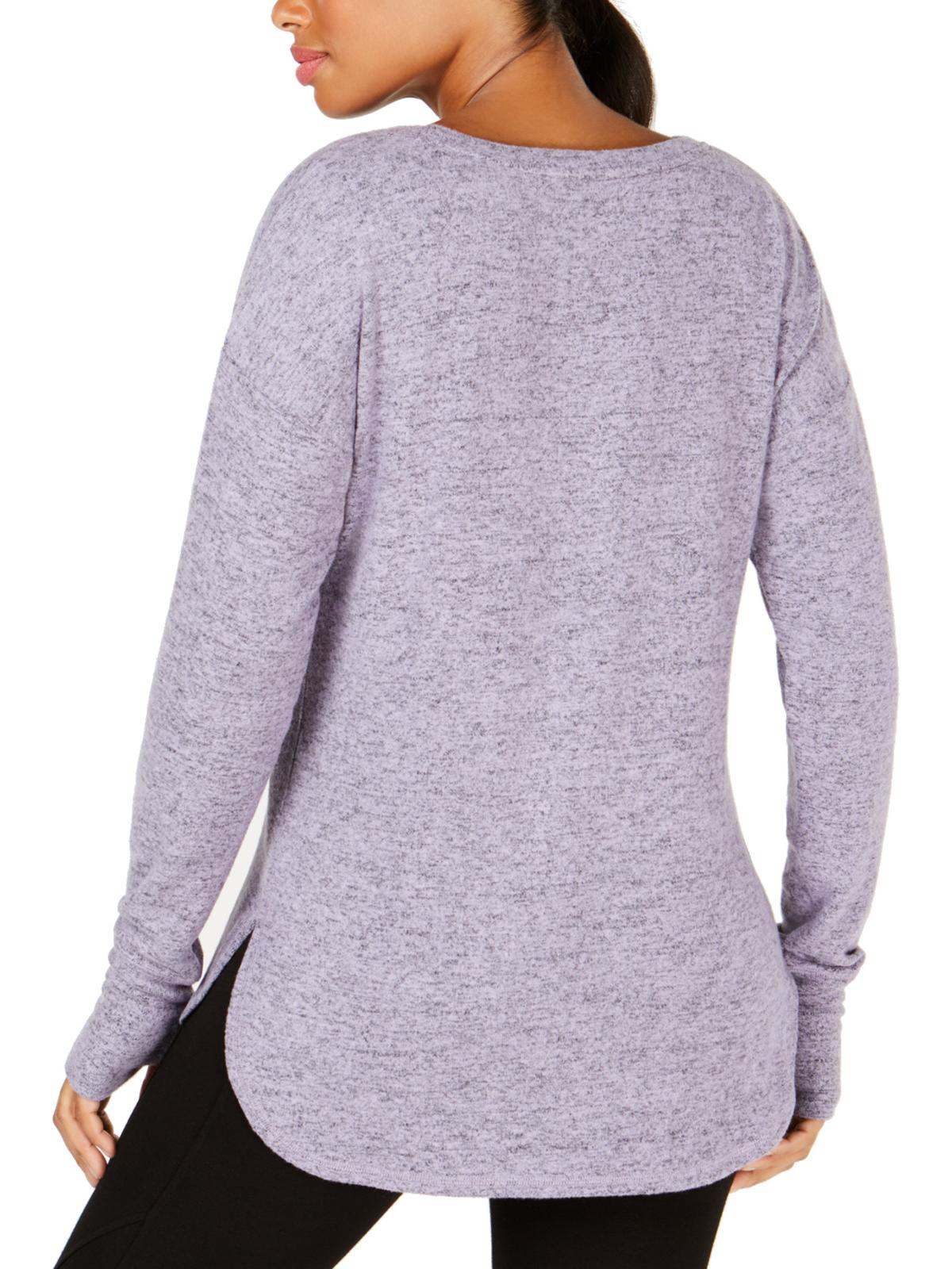 Ideology Women's Long Sleeve Crew Neck Top Purple Size X-Small