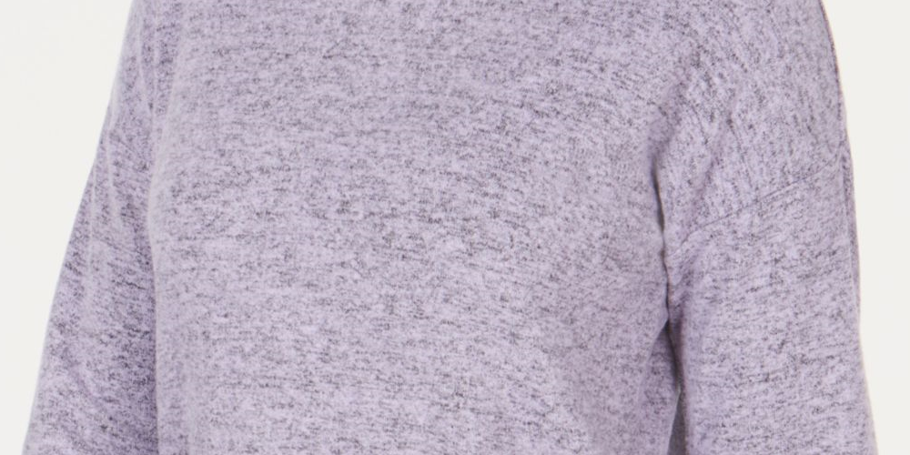 Ideology Women's Long Sleeve Crew Neck Top Purple Size X-Small