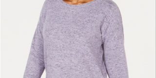 Ideology Women's Long Sleeve Crew Neck Top Purple Size X-Small