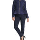 DKNY Women's Zip up Jacket Blue Size 10 Petite