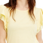 Maison Jules Women's Stripe Dot Embellished T-Shirt Yellow Size Large