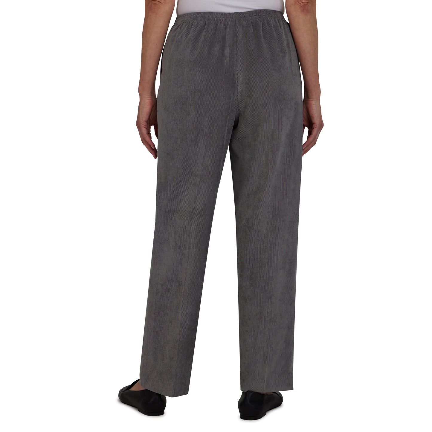 Alfred Dunner Women's Pull on Classic Fit Corduroy Pants Gray Size 6P