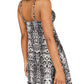 Planet Gold Women's Printed Surplice Casual Dress Black/White Size M