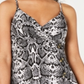 Planet Gold Women's Printed Surplice Casual Dress Black/White Size M