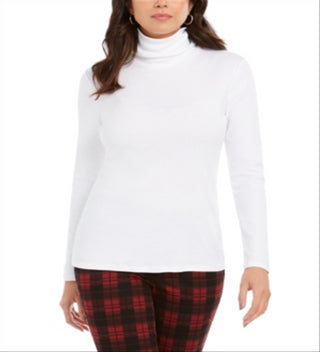 Charter Club Women's Pima Turtleneck Top White Size XX-Large