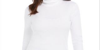 Charter Club Women's Pima Turtleneck Top White Size XX-Large