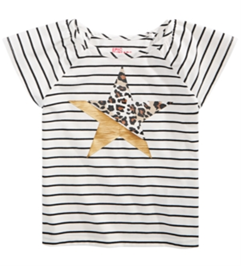 Epic Threads Toddler Girl's Striped Star T-Shirt White Size 3T