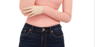 Almost Famous Junior's Mock Neck Top Pink Size X-Small