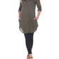 White Mark Women's Lola Stretchy Tunic Green Size L