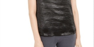 Monteau Women's Rhinestone Collar Top Black Size X-Large