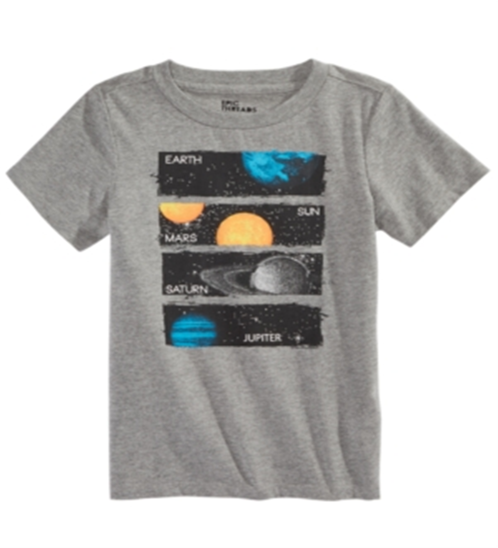 Epic Threads Little Boy's Planet T-Shirt Gray Size 6