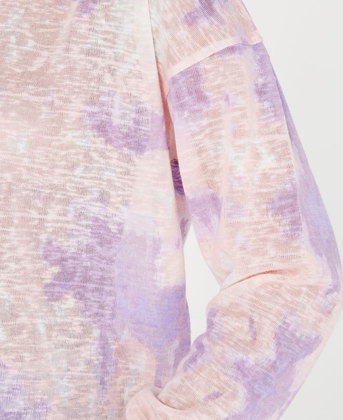 Say What? Junior's Tie Dye Long Sleeve Shirt Pink Size -L