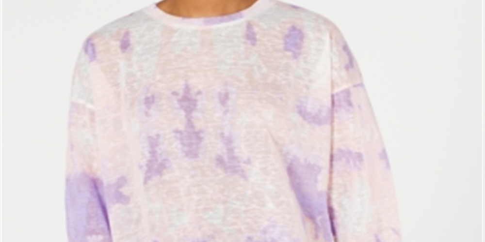 Say What? Junior's Tie Dye Long Sleeve Shirt Pink Size -L