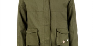 Epic Threads Big Girl's Glitter Star Hooded Jacket Green Size Small