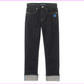 Calvin Klein Boy's Hampton Rinse Logo Cuff Straight Leg Jeans Blue Size 16