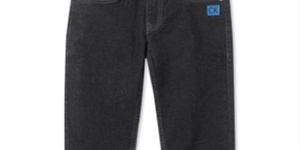 Calvin Klein Boy's Hampton Rinse Logo Cuff Straight Leg Jeans Blue Size 16