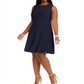 Jessica Howard Women's Plus Pleated Fit & Flare Dress Blue Size 24W