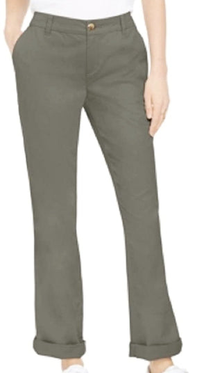 Style & Co Women's Cotton Bootcut Chino Pants Green Size 10