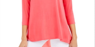 Alfani Women's Woven Back Top Pink Size XL