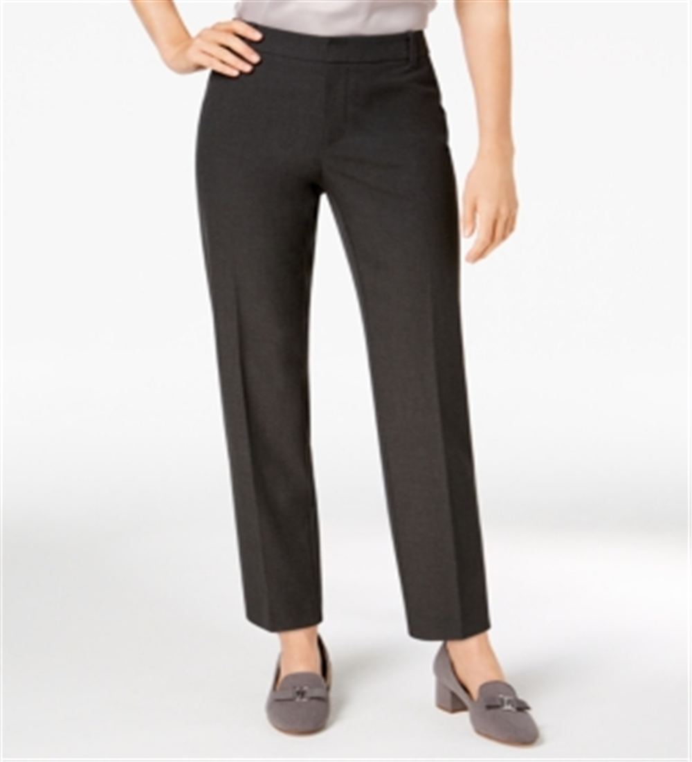 Charter Club Women's Slim Leg Ankle Pants Gray Size 12 Petite
