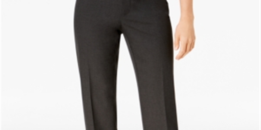 Charter Club Women's Slim Leg Ankle Pants Gray Size 12 Petite