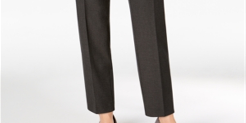 Charter Club Women's Slim Leg Ankle Pants Gray Size 12 Petite