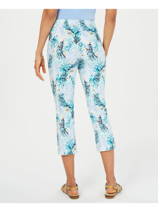 Charter Club Women's Printed Capri Pants Blue Size 2 Petite