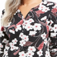 Karen Scott Women's Glitter Vines Henley Top Black Size X-Small