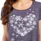 Style & Co Women's Snowflake Heart Graphic-Print T-Shirt Blue  Size PP
