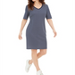 Karen Scott Women's Mitered Stripe Dress Blue Size Medium