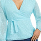 Charter Club Women's Clip Dot Wrap Top Blue Size Medium