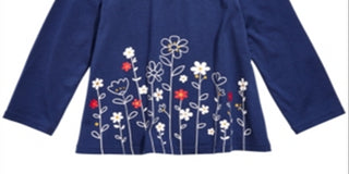 First Impressions Baby Girl's Flower Border Tunic T-Shirt Blue Size 12MOS