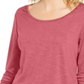 Style & Co Women's Chiffon Hem Top Pink Size Small