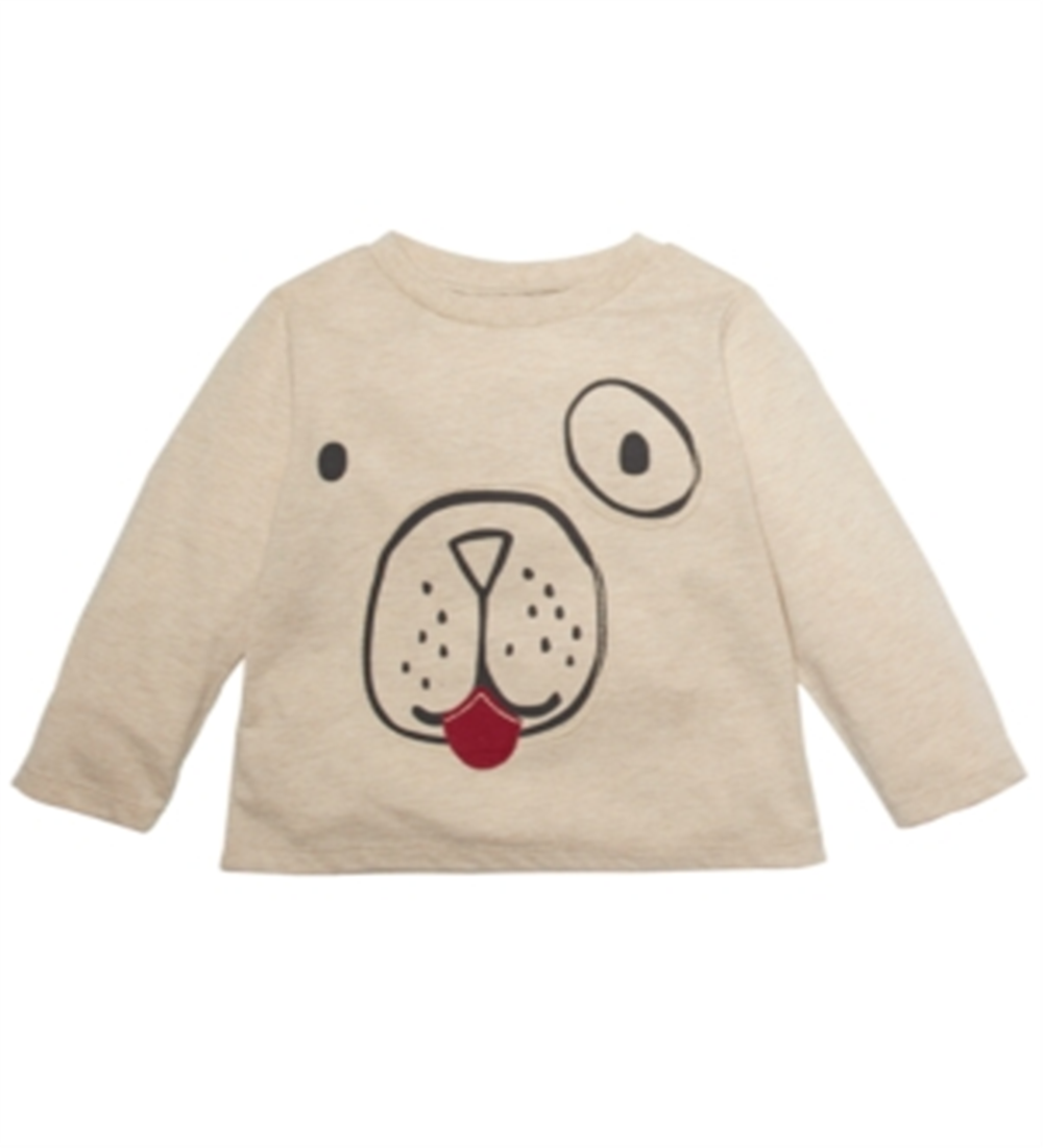 First Impressions Baby Boy's Long Sleeve Doggy T-Shirt Brown Size 12MOS
