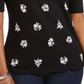 Karen Scott Women's Printed Scalloped Cotton Top Black Size Small