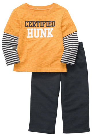 Carter's Toddler Boy's Certified Hunk Stripe Pants Set Yellow  Size 3T