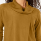 JM Collection Women's Faux Wrap Cowl Neck Sweater Yellow Size Medium