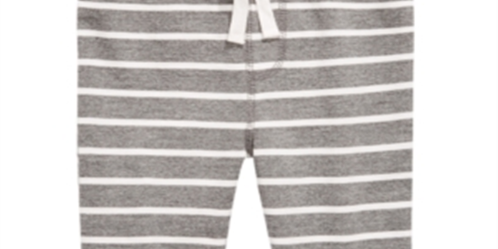 First Impressions Baby Boy's Striped Jogger Pants Gray Size 3-6MOS