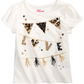 Epic Threads Toddler Girl's Love Flags T-Shirt White Size 3T