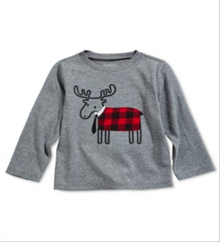 First Impressions Baby Boy's Elk Applique T-Shirt Gray Size 24MOS