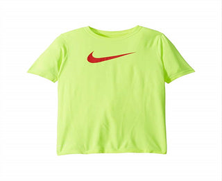 Nike Big Boy's Swoosh Print T-Shirt Neon Green Size S