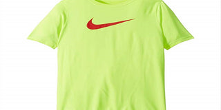Nike Big Boy's Swoosh Print T-Shirt Neon Green Size S