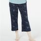 Charter Club Women's Floral Print Cotton Knit Pajama Pants Dark Blue Size S