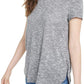 Bar III Women's Marled T-Shirt Gray Size Large
