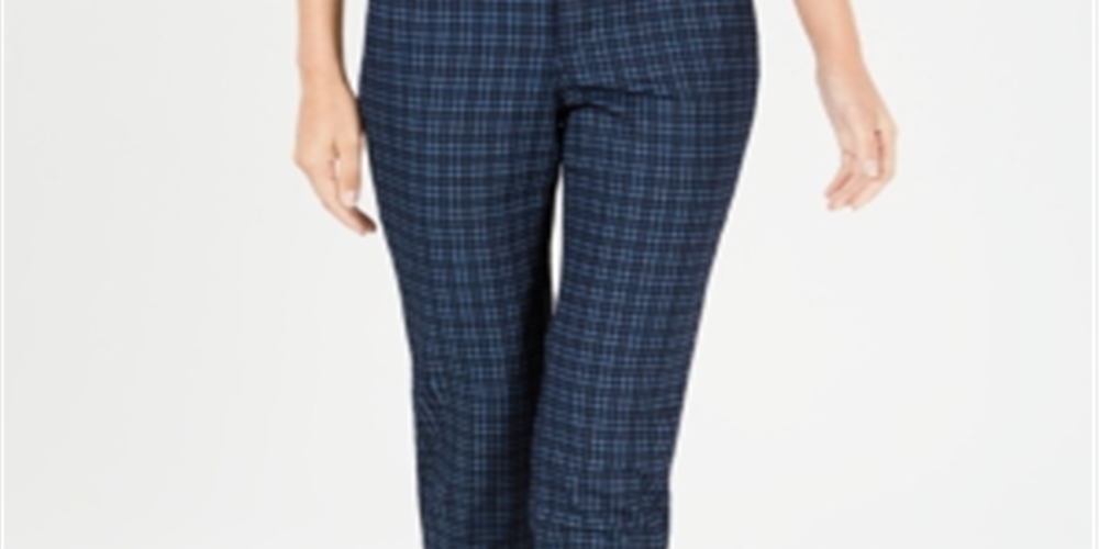 Charter Club Women's Bristol Printed Ankle Jeans Blue Size 18