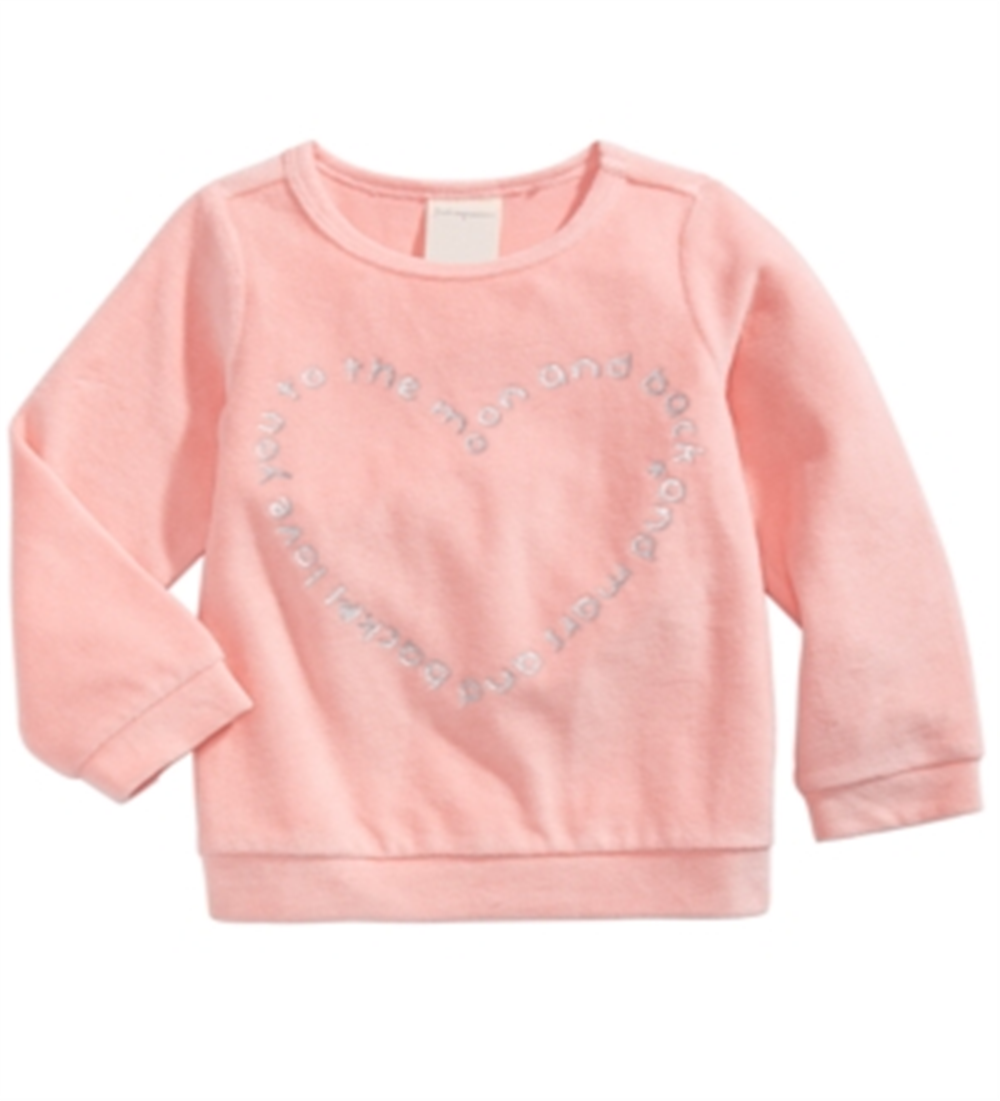 First Impressions Baby Girl's Heart Print Velour Top Pink Size 6-9MOS