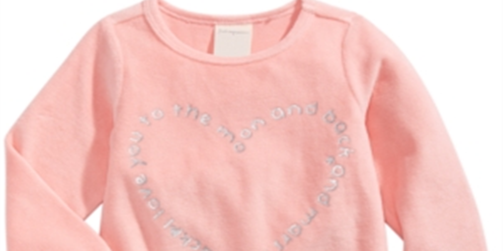 First Impressions Baby Girl's Heart Print Velour Top Pink Size 6-9MOS